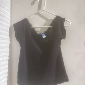 Old Navy Black Lace Trim Blouse